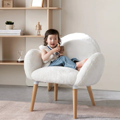 Bellemave® Pure Solid Wood Beech Frame Imitation Lamb Fabric Sofa Chair - Bellemave