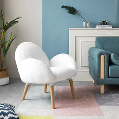 Bellemave® Pure Solid Wood Beech Frame Imitation Lamb Fabric Sofa Chair - Bellemave