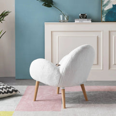 Bellemave® Pure Solid Wood Beech Frame Imitation Lamb Fabric Sofa Chair - Bellemave