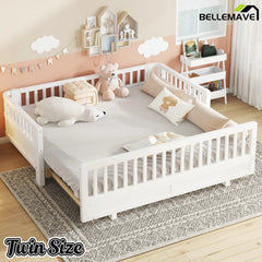 Bellemave® Queen Floor Bed or Twin XL Montessori Floor beds for Kids, Twin XL Can Be Converted into a Queen Platform Bed, Gray - Bellemave