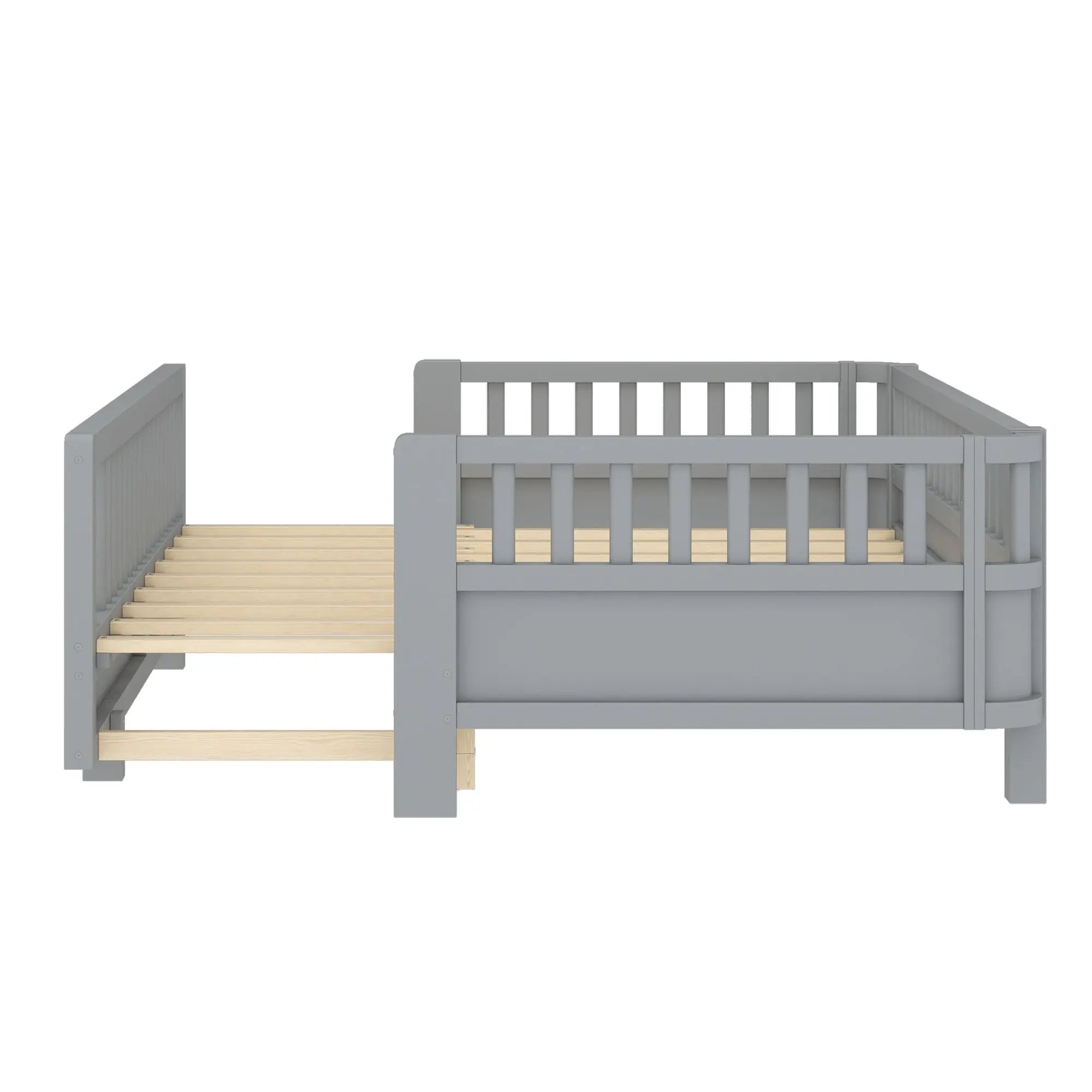 Bellemave® Queen Floor Bed or Twin XL Montessori Floor beds for Kids, Twin XL Can Be Converted into a Queen Platform Bed, Gray - Bellemave