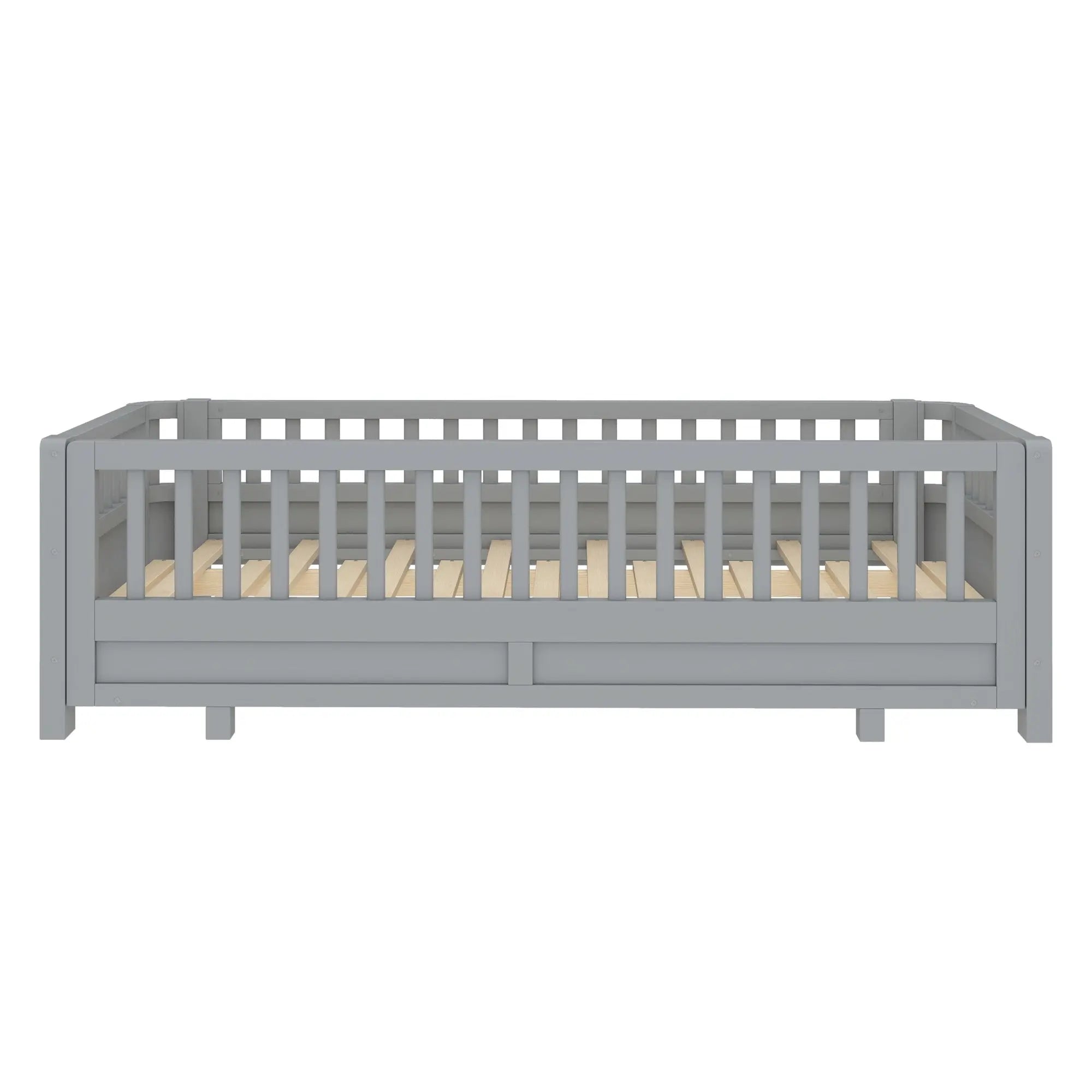 Bellemave® Queen Floor Bed or Twin XL Montessori Floor beds for Kids, Twin XL Can Be Converted into a Queen Platform Bed, Gray - Bellemave