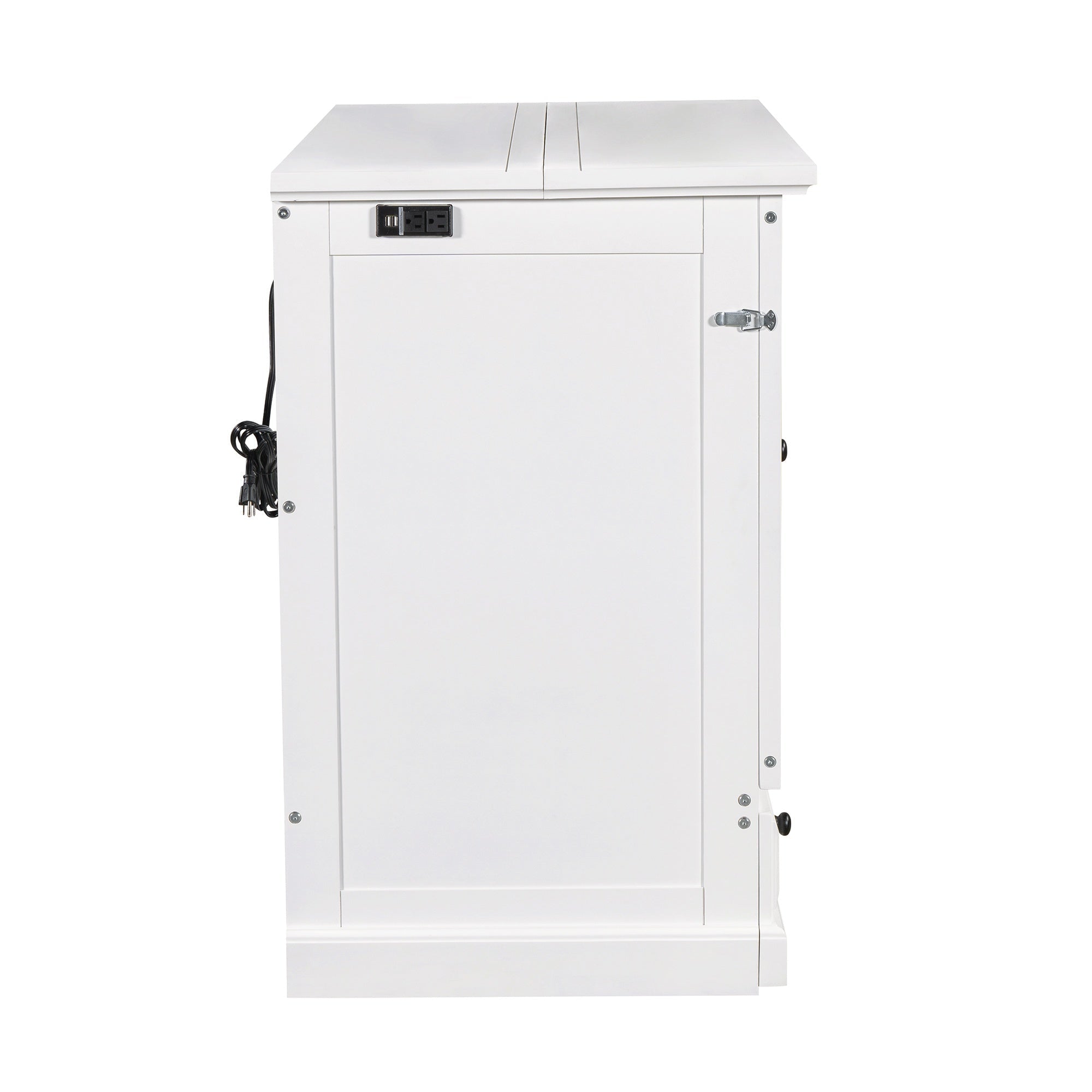 Bellemave® Queen Murphy Bed with Charging Station, Solid Wood Murphy Cabinet Bed with Large Drawers for Living Room, Bedroom, Apartment, White - Bellemave