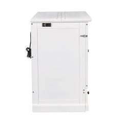 Bellemave® Queen Murphy Bed with Charging Station, Solid Wood Murphy Cabinet Bed with Large Drawers for Living Room, Bedroom, Apartment, White - Bellemave