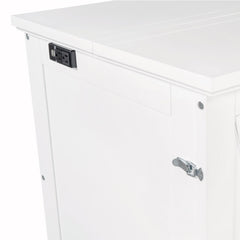 Bellemave® Queen Murphy Bed with Charging Station, Solid Wood Murphy Cabinet Bed with Large Drawers for Living Room, Bedroom, Apartment, White - Bellemave