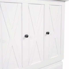 Bellemave® Queen Murphy Bed with Charging Station, Solid Wood Murphy Cabinet Bed with Large Drawers for Living Room, Bedroom, Apartment, White - Bellemave