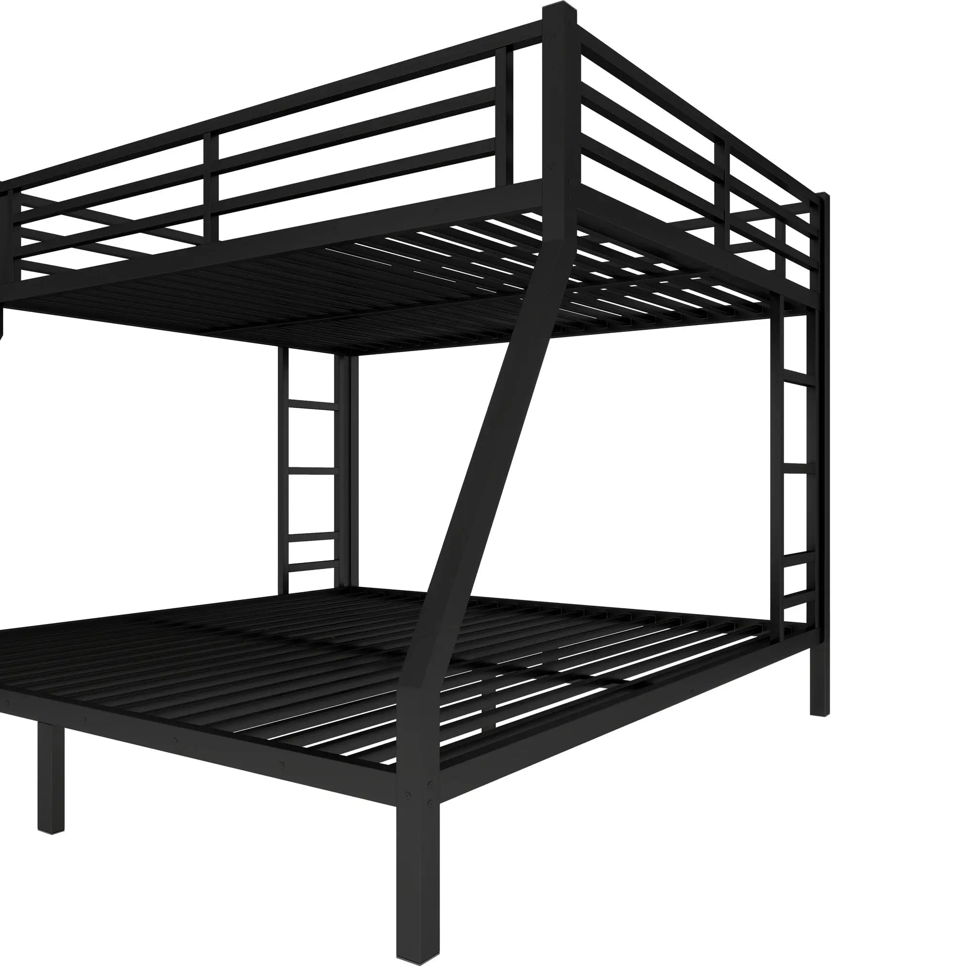 Bellemave® Queen Over King Bunk Beds Frame for Teens and Adults with 2 Side Ladder and Full Length Guardrail - Bellemave