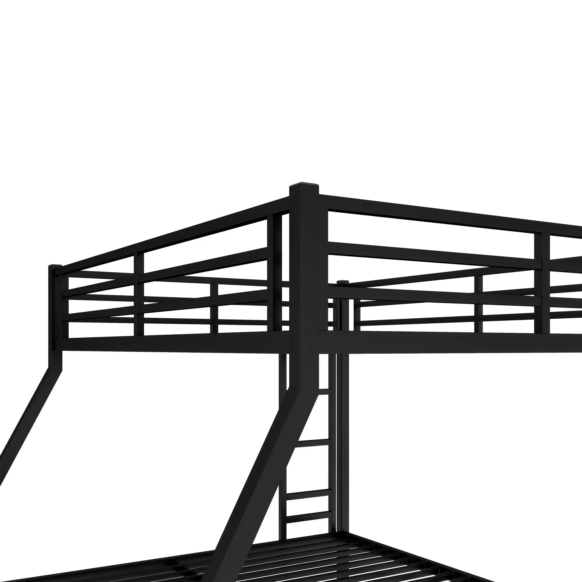 Bellemave® Queen Over King Bunk Beds Frame for Teens and Adults with 2 Side Ladder and Full Length Guardrail - Bellemave