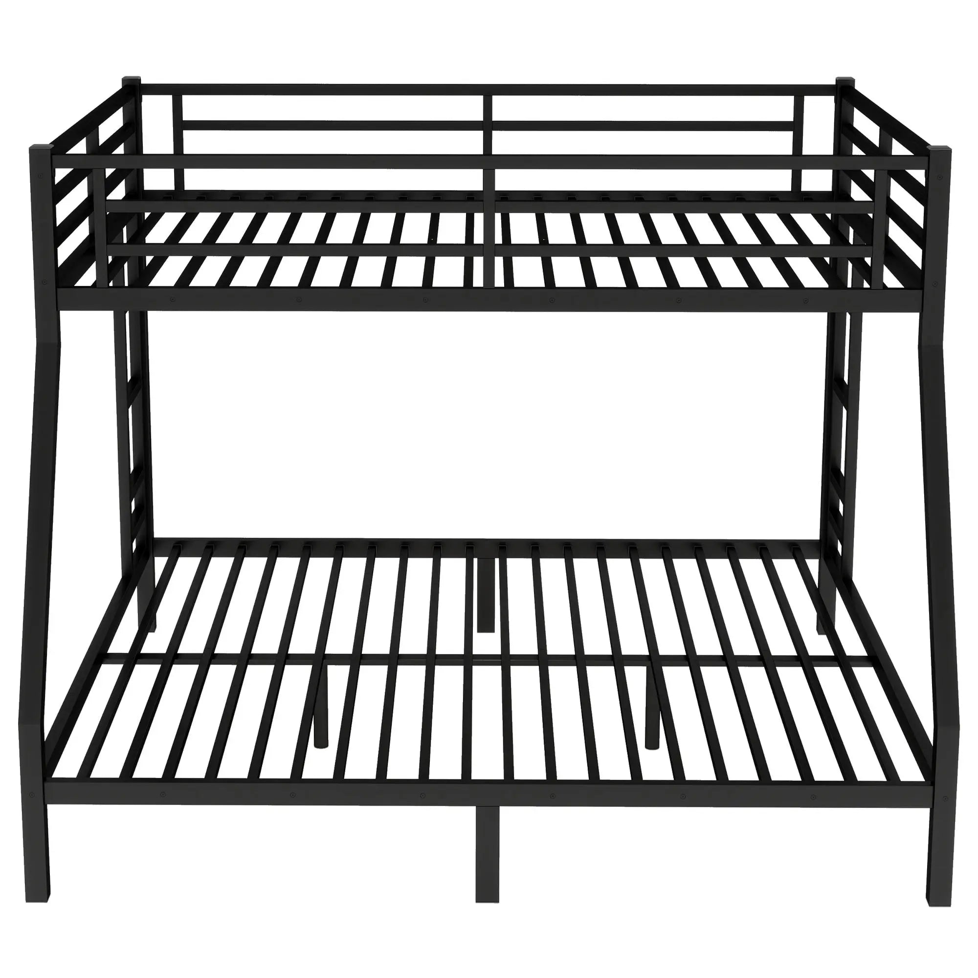 Bellemave® Queen Over King Bunk Beds Frame for Teens and Adults with 2 Side Ladder and Full Length Guardrail - Bellemave