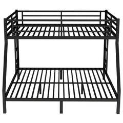 Bellemave® Queen Over King Bunk Beds Frame for Teens and Adults with 2 Side Ladder and Full Length Guardrail - Bellemave