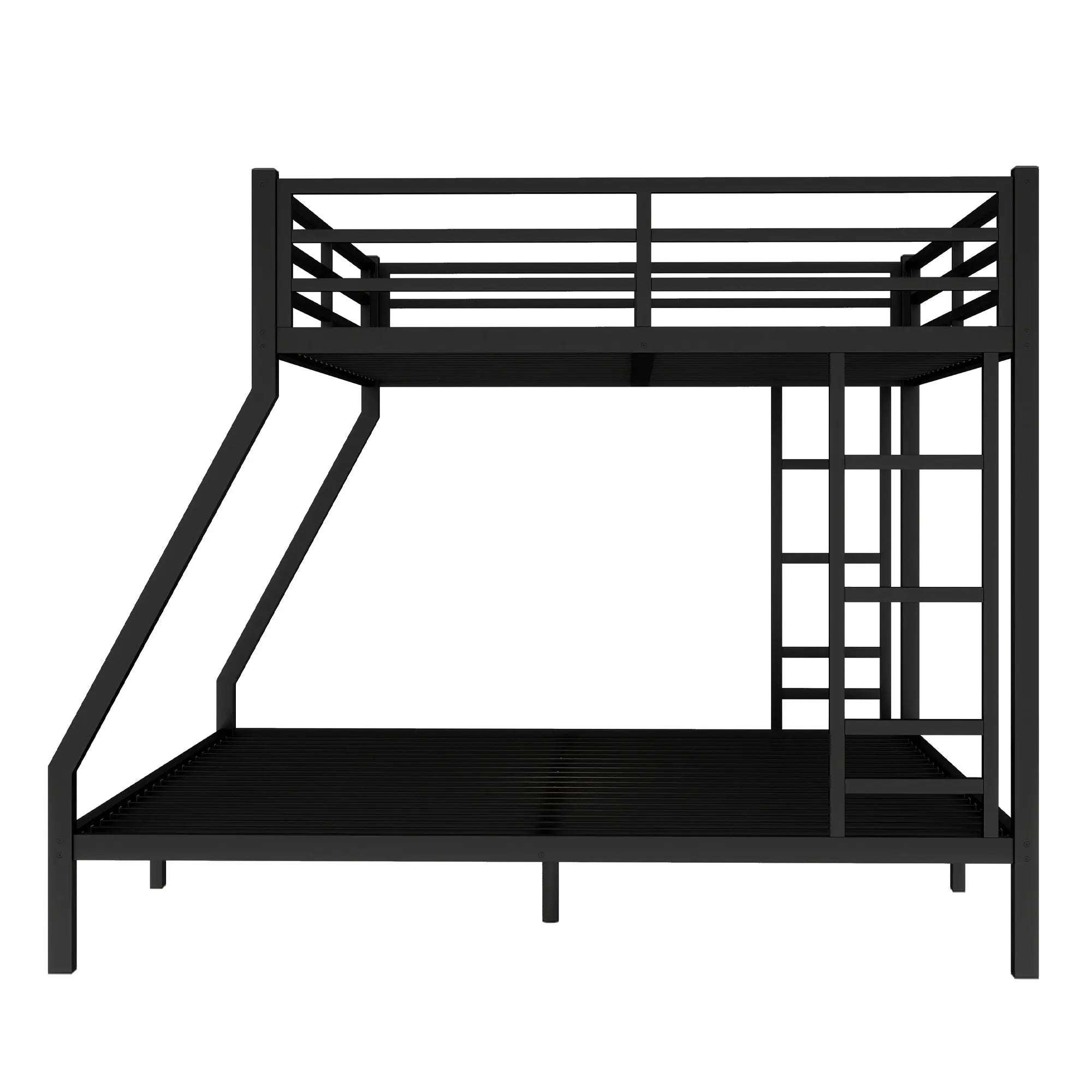 Bellemave® Queen Over King Bunk Beds Frame for Teens and Adults with 2 Side Ladder and Full Length Guardrail - Bellemave