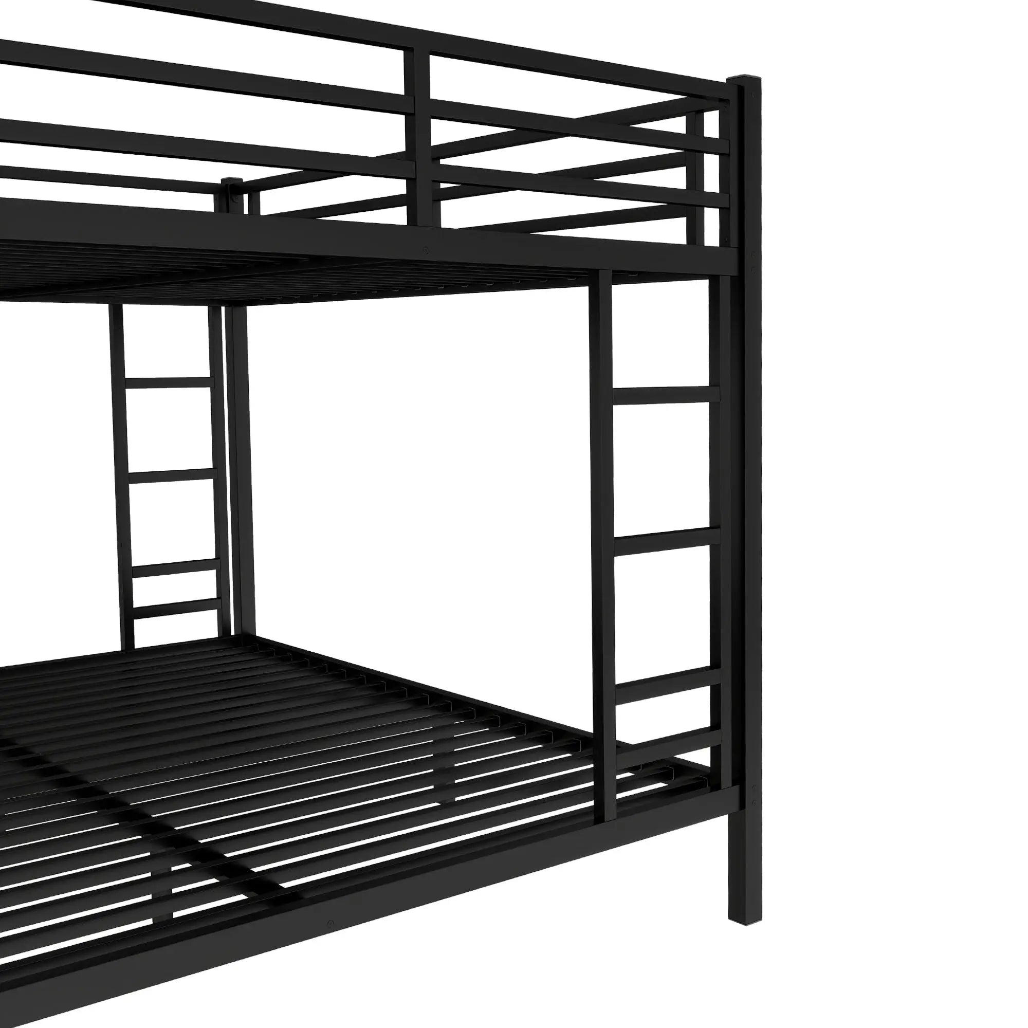 Bellemave® Queen Over King Bunk Beds Frame for Teens and Adults with 2 Side Ladder and Full Length Guardrail - Bellemave