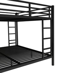 Bellemave® Queen Over King Bunk Beds Frame for Teens and Adults with 2 Side Ladder and Full Length Guardrail - Bellemave