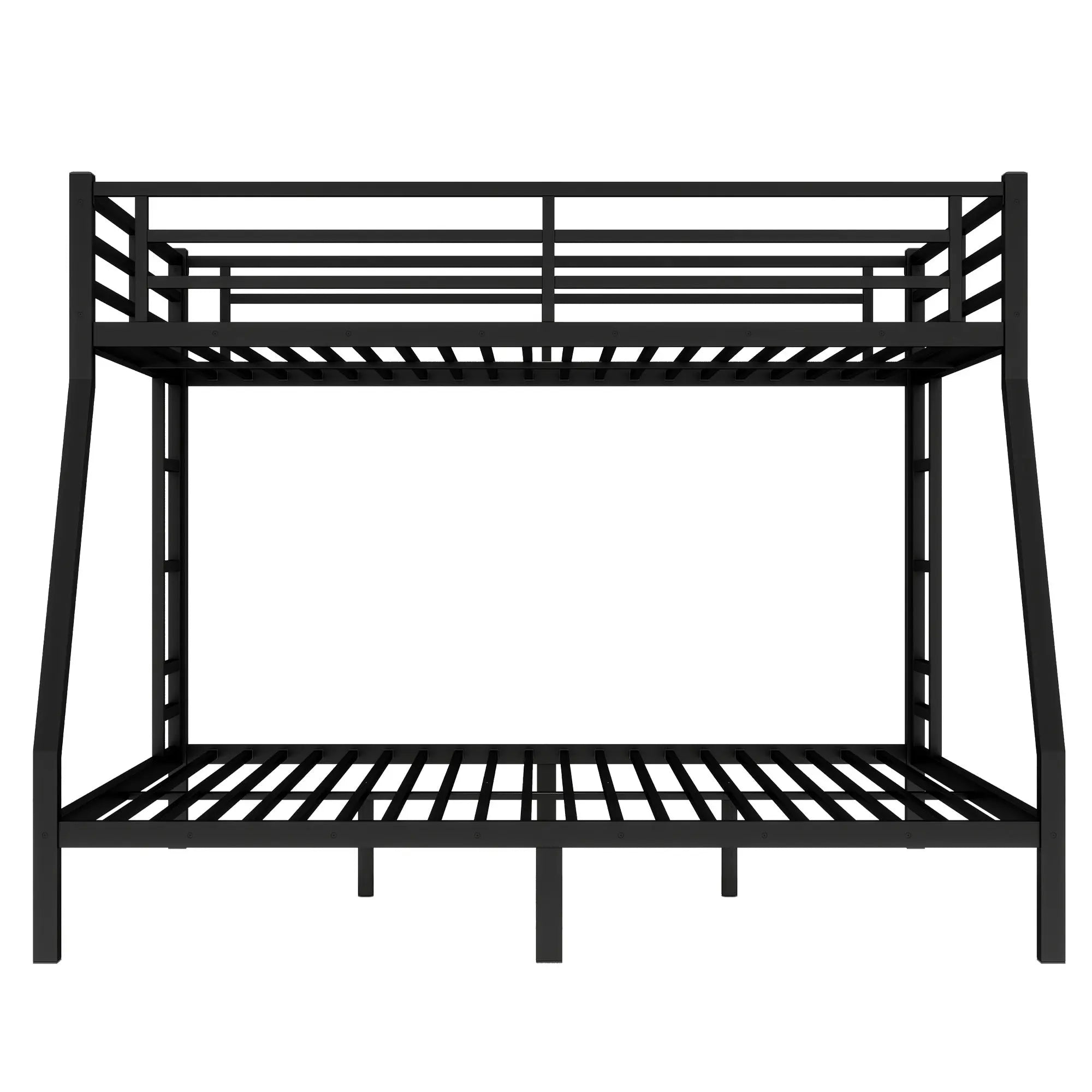 Bellemave® Queen Over King Bunk Beds Frame for Teens and Adults with 2 Side Ladder and Full Length Guardrail - Bellemave