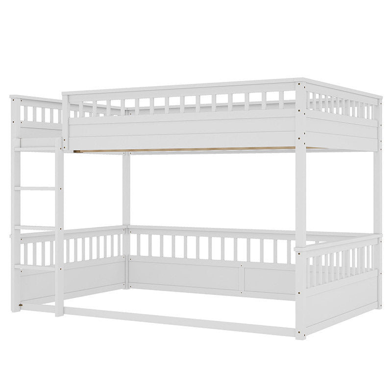 Bellemave® Queen over Queen Bunk Bed with Ladder and Guardrails - Bellemave