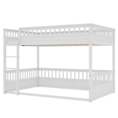 Bellemave® Queen over Queen Bunk Bed with Ladder and Guardrails - Bellemave