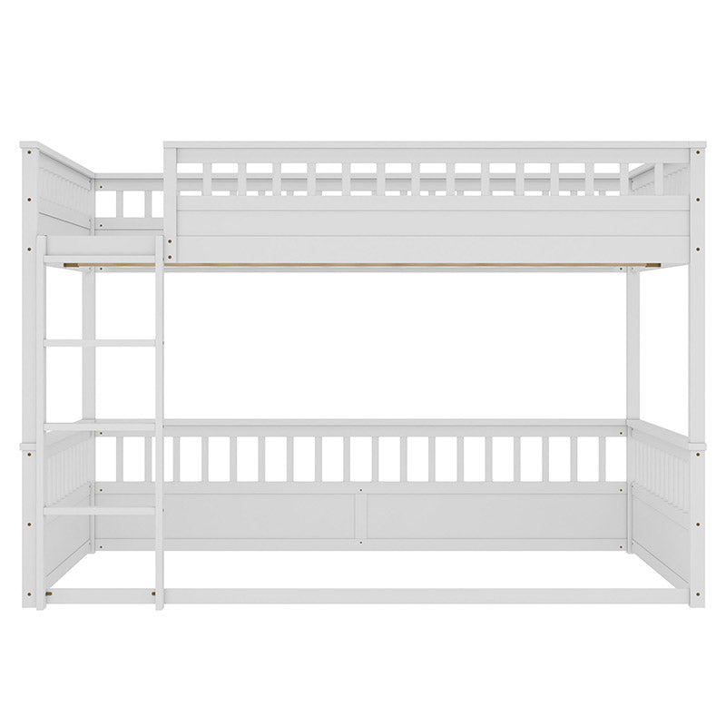 Bellemave® Queen over Queen Bunk Bed with Ladder and Guardrails - Bellemave