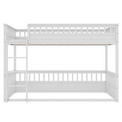 Bellemave® Queen over Queen Bunk Bed with Ladder and Guardrails - Bellemave