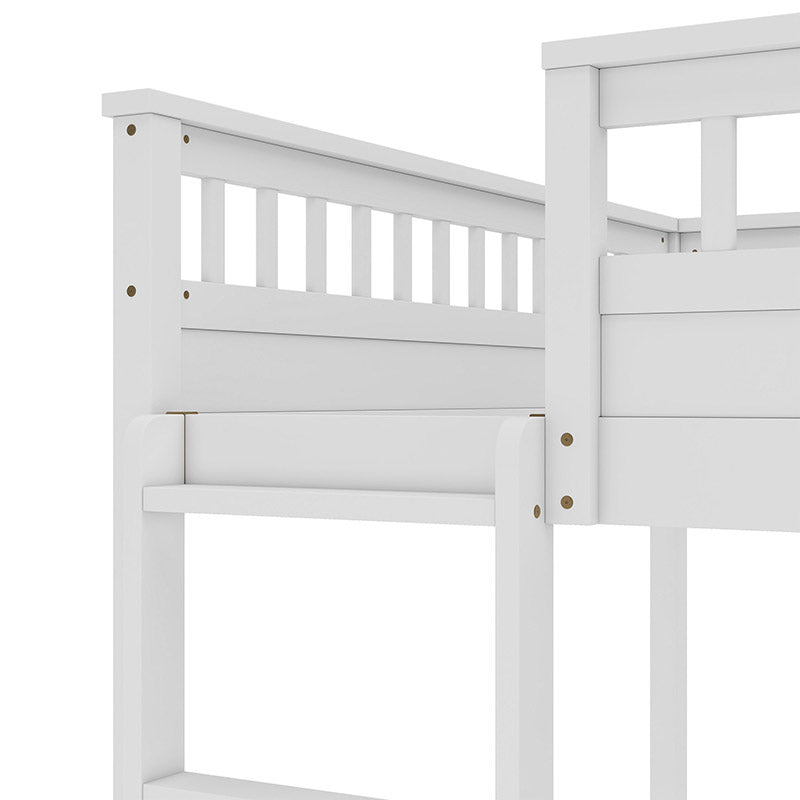 Bellemave® Queen over Queen Bunk Bed with Ladder and Guardrails - Bellemave