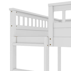 Bellemave® Queen over Queen Bunk Bed with Ladder and Guardrails - Bellemave