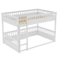Bellemave® Queen over Queen Bunk Bed with Ladder and Guardrails - Bellemave