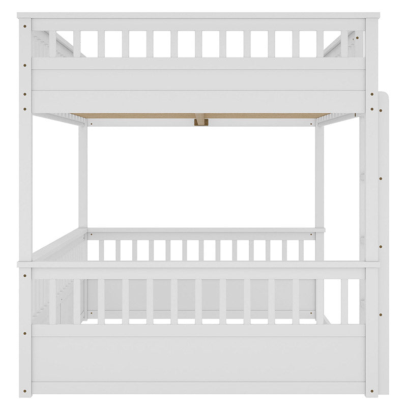 Bellemave® Queen over Queen Bunk Bed with Ladder and Guardrails - Bellemave