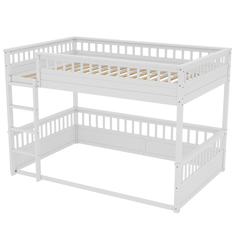 Bellemave® Queen over Queen Bunk Bed with Ladder and Guardrails - Bellemave