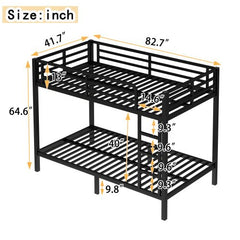 Bellemave® Queen Over Queen Bunk Beds for Adults,Heavy Duty Adult Bunk Beds,Metal Bunk Bed Queen Size with 2 Ladders,Noise - Free,White - Bellemave