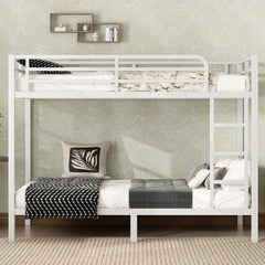 Bellemave® Queen Over Queen Bunk Beds for Adults,Heavy Duty Adult Bunk Beds,Metal Bunk Bed Queen Size with 2 Ladders,Noise - Free,White - Bellemave