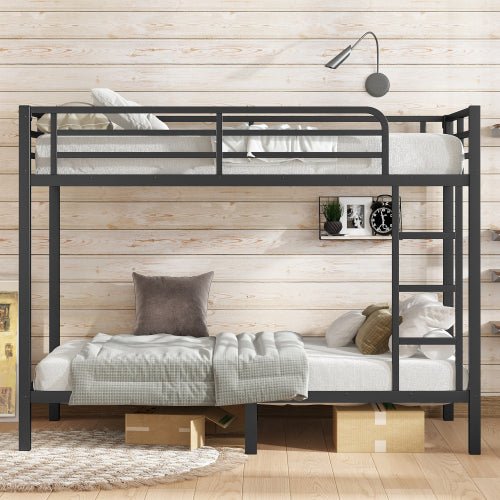 Bellemave® Queen Over Queen Bunk Beds for Adults,Heavy Duty Adult Bunk Beds,Metal Bunk Bed Queen Size with 2 Ladders,Noise - Free,White - Bellemave