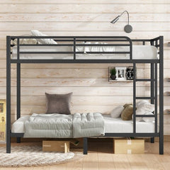 Bellemave® Queen Over Queen Bunk Beds for Adults,Heavy Duty Adult Bunk Beds,Metal Bunk Bed Queen Size with 2 Ladders,Noise - Free,White - Bellemave