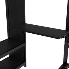 Bellemave® Queen Over Twin Metal Bunk Bed with Built - in Wardrobe, Trundle & Desk for Kids, Teens, Adults, Black - Bellemave