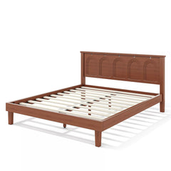 Bellemave® Queen Platform Bed, Solid Bamboo Bed Frame with Support Slats, No Box Spring Needed - Bellemave
