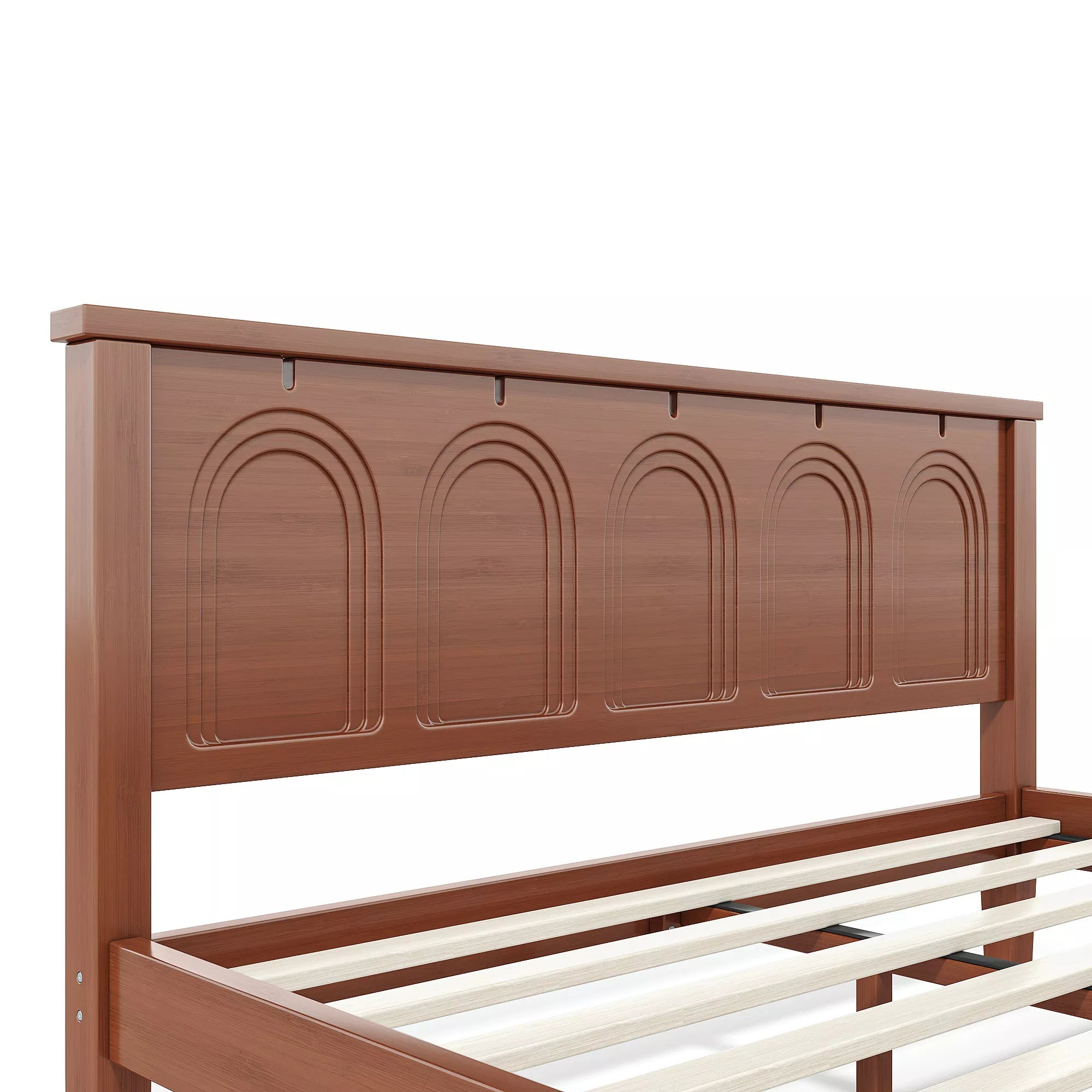 Bellemave® Queen Platform Bed, Solid Bamboo Bed Frame with Support Slats, No Box Spring Needed - Bellemave