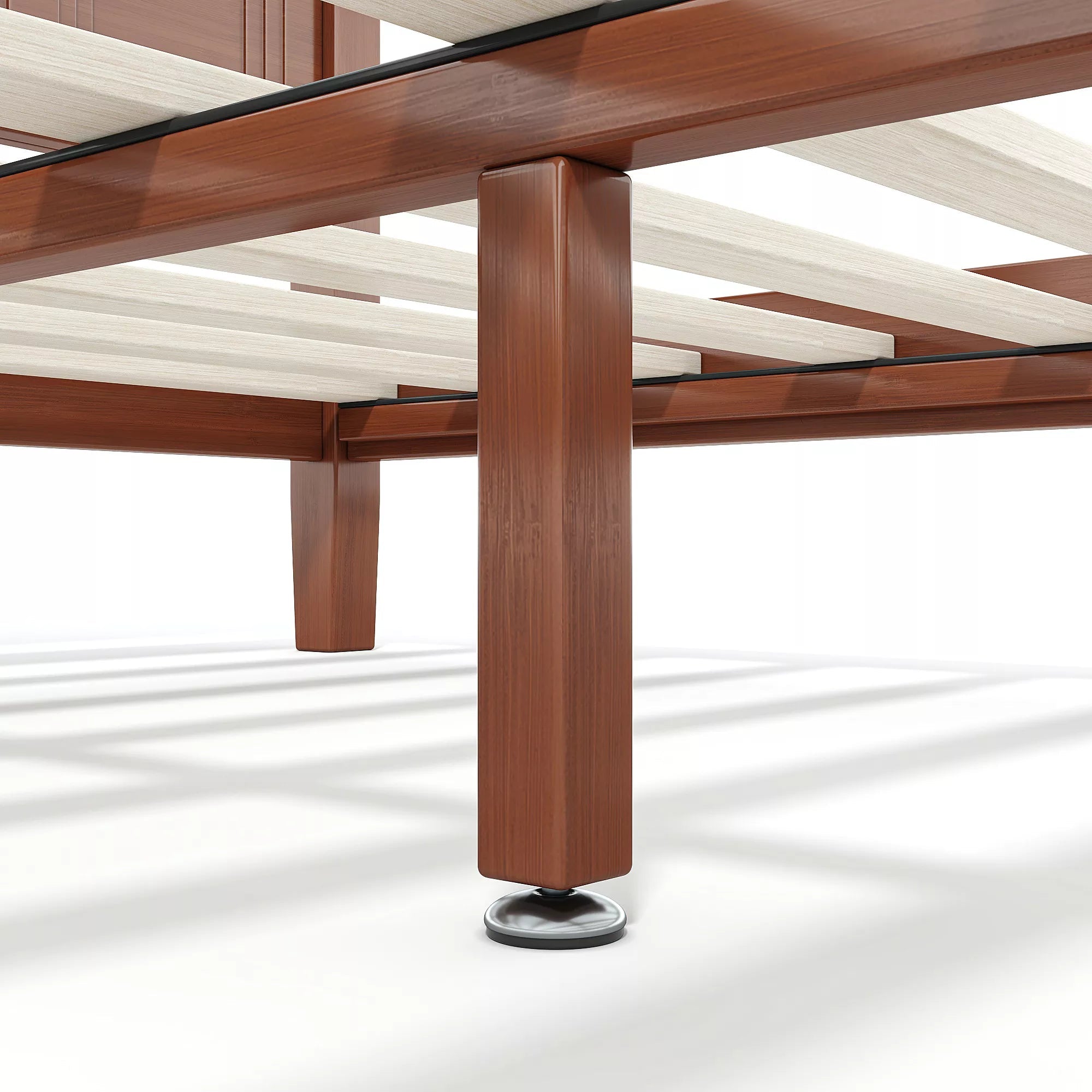 Bellemave® Queen Platform Bed, Solid Bamboo Bed Frame with Support Slats, No Box Spring Needed - Bellemave