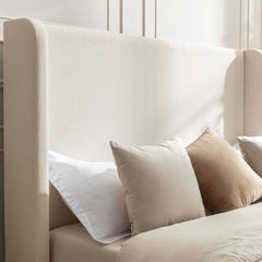 Bellemave® Queen Size Boucle Upholstered Platform Bed with High Headboard - Bellemave
