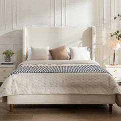 Bellemave® Queen Size Boucle Upholstered Platform Bed with High Headboard - Bellemave