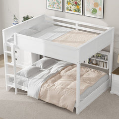 Bellemave® Queen Size Bunk Bed with Storage Cabinets and USB Ports - Bellemave