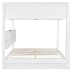 Bellemave® Queen Size Bunk Bed with Storage Cabinets and USB Ports - Bellemave