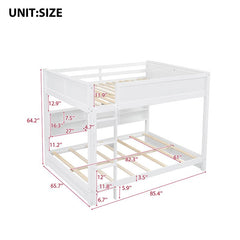 Bellemave® Queen Size Bunk Bed with Storage Cabinets and USB Ports - Bellemave