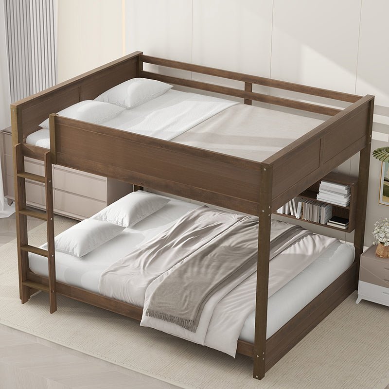 Bellemave® Queen Size Bunk Bed with Storage Cabinets and USB Ports - Bellemave