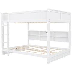 Bellemave® Queen Size Bunk Bed with Storage Cabinets and USB Ports - Bellemave
