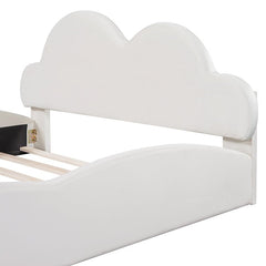 Bellemave® Queen Size Cloud - Shaped Headboard Upholstered Platform Bed with Rounded Footboard and Pocket - Bellemave