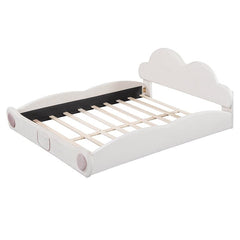 Bellemave® Queen Size Cloud - Shaped Headboard Upholstered Platform Bed with Rounded Footboard and Pocket - Bellemave