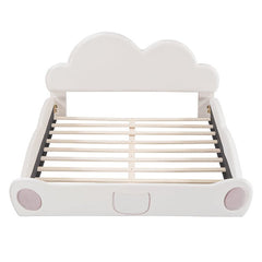 Bellemave® Queen Size Cloud - Shaped Headboard Upholstered Platform Bed with Rounded Footboard and Pocket - Bellemave
