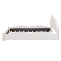 Bellemave® Queen Size Cloud - Shaped Headboard Upholstered Platform Bed with Rounded Footboard and Pocket - Bellemave