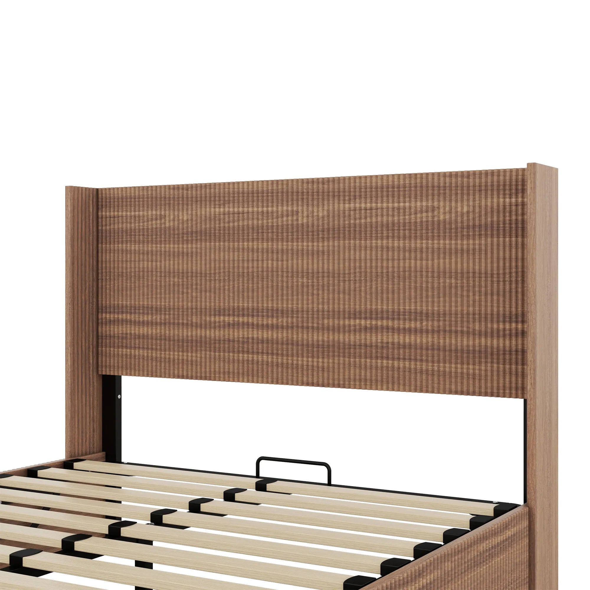 Bellemave® Queen Size Large Grooved Undulating Lift Storage Platform Bed - Bellemave