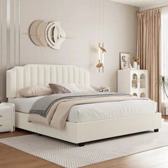 Bellemave® Queen Size Lift Velvet Upholstered Platform Bed - Bellemave