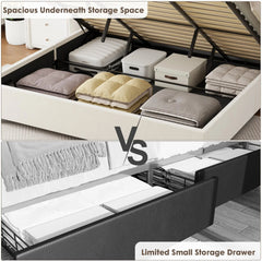 Bellemave® Queen Size Lift Velvet Upholstered Platform Bed - Bellemave