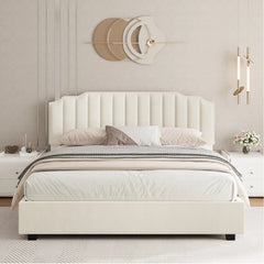 Bellemave® Queen Size Lift Velvet Upholstered Platform Bed - Bellemave